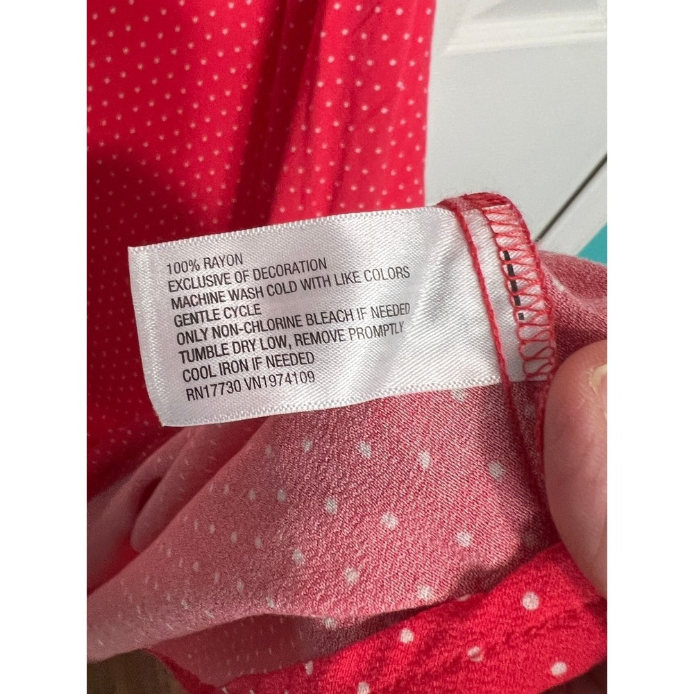Wild Fable Polka Dot Maxi Dress Cottagecore Boho Coquette Red Rayon XXL - Picture 3 of 10